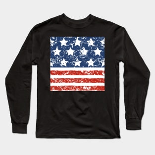 Grunged USA Stars N Stripes Long Sleeve T-Shirt